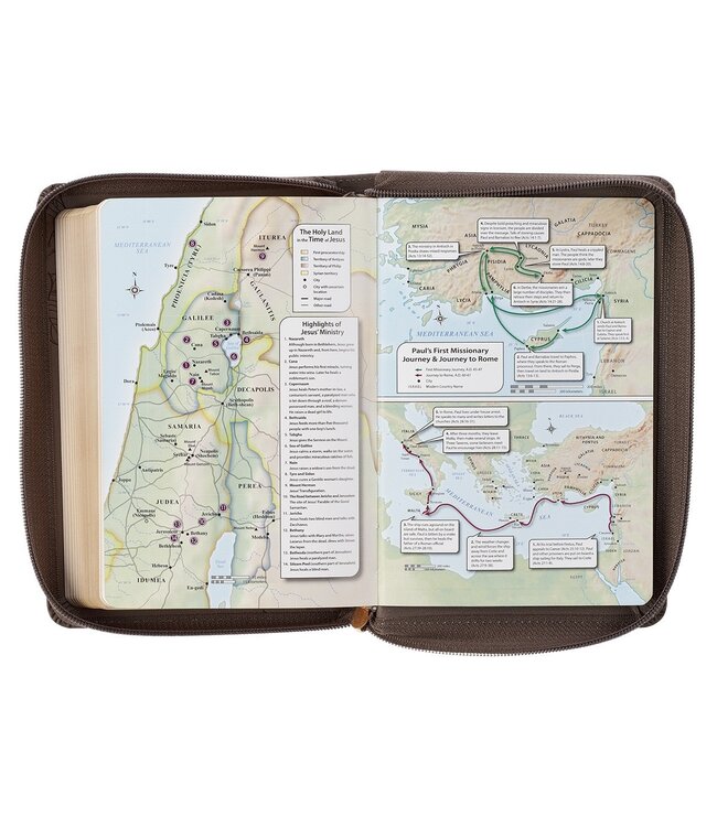 Floral Dusty Taupe Faux Leather Large Print Compact King James Version Bible
