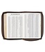 Floral Dusty Taupe Faux Leather Large Print Compact King James Version Bible