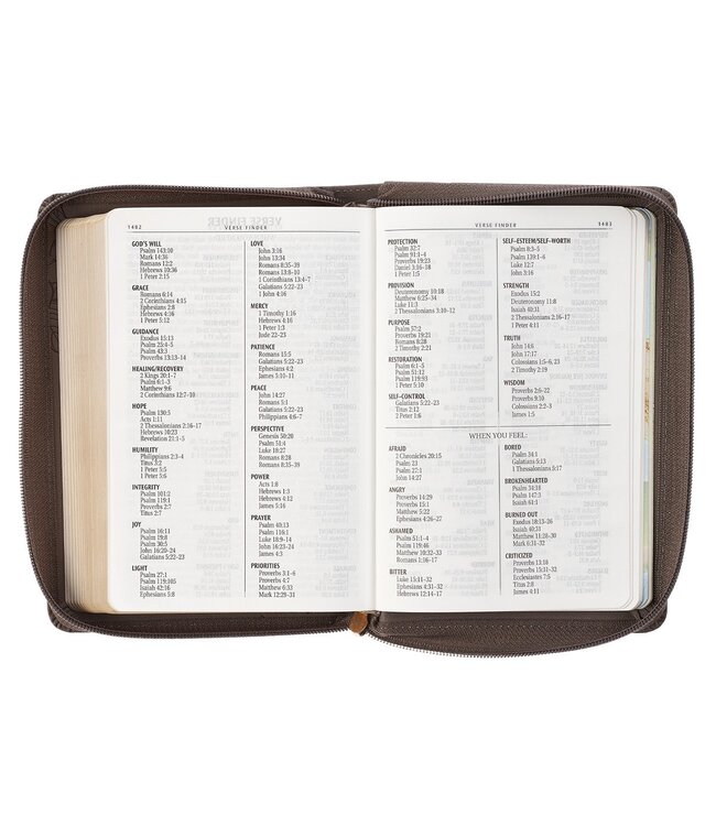 Floral Dusty Taupe Faux Leather Large Print Compact King James Version Bible