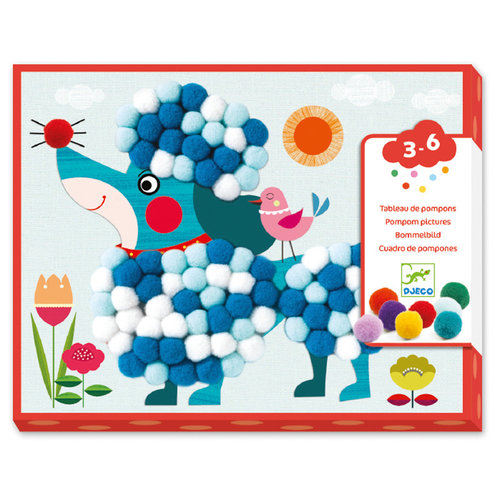Djeco Dog Pom Pom Collage Djeco Dog Pom Pom Collage