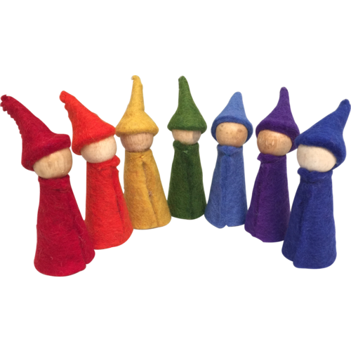 Papoose Rainbow Gnomes Set 7pce Papoose Rainbow Gnomes Set 7pce