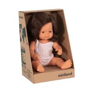 Miniland Miniland Caucasian Girl Brunette 38 cm