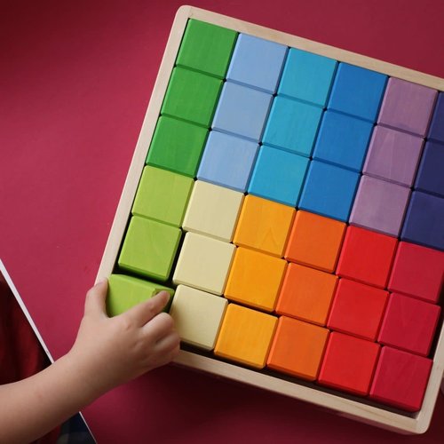 Skandico 36 pce Rainbow Cube Blocks Skandico 36 pce Rainbow Cube Blocks