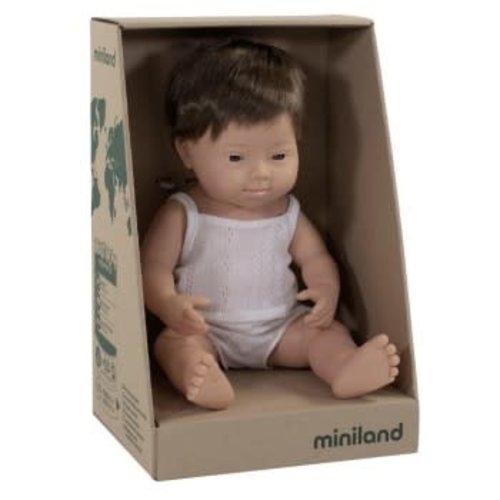 Miniland Caucasian Doll Down Syndrome Boy 38cm