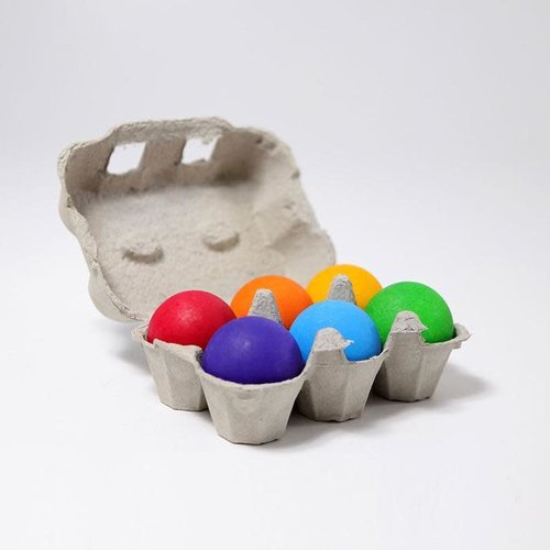 Grimms Six Large Wooden Rainbow Balls Grimms Six Large Wooden Rainbow Balls