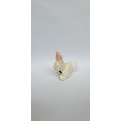 Gluckskafer Rabbit Handmade with Wool Felt White 4 cm Gluckskafer Rabbit Handmade with Wool Felt White 4 cm