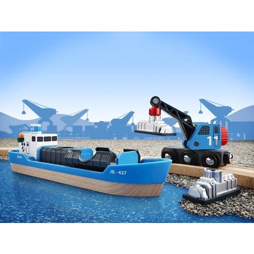 Brio Brio Container & Crane Wagon, 4 pieces Brio Brio Container & Crane Wagon, 4 pieces