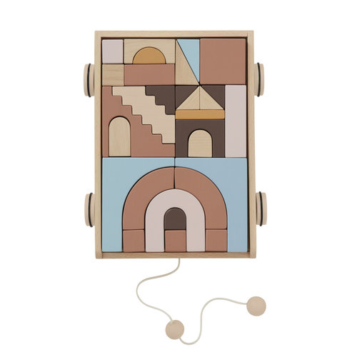 Wooden Rainbow Wagon w.Blocks Wooden Rainbow Wagon w.Blocks