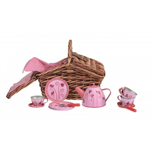 Tin Tea Set - Lady Bug In A Basket Tin Tea Set - Lady Bug In A Basket