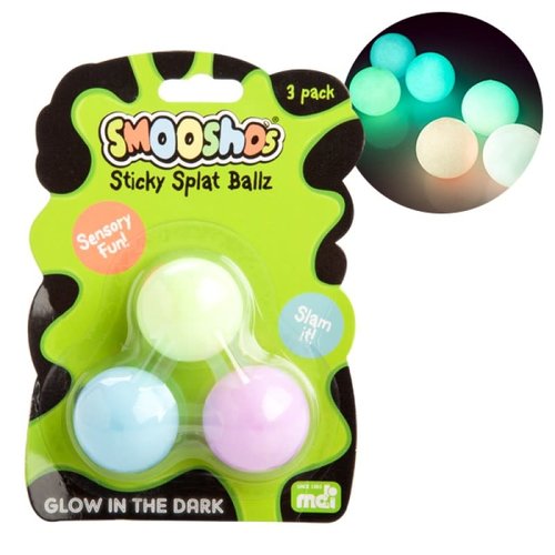 Smoosho's Glow-in-the-Dark Sticky Splat Ballz - Set of 3 Smoosho's Glow-in-the-Dark Sticky Splat Ballz - Set of 3