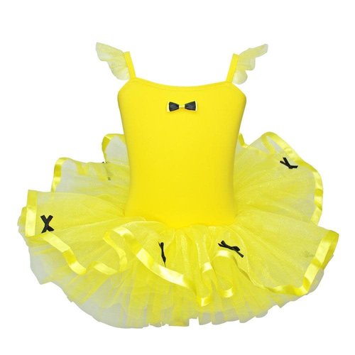 Bright Canary Yellow Twinkle Ballet Bows Tutu Dress Bright Canary Yellow Twinkle Ballet Bows Tutu Dress