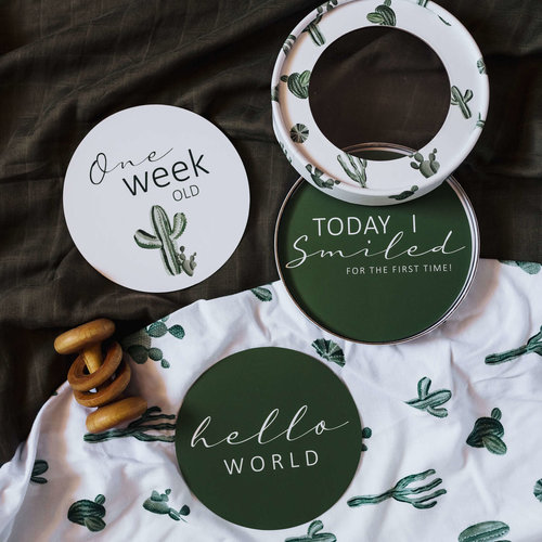 Cactus & Leaf Green Reversible Milestone Cards Cactus & Leaf Green Reversible Milestone Cards