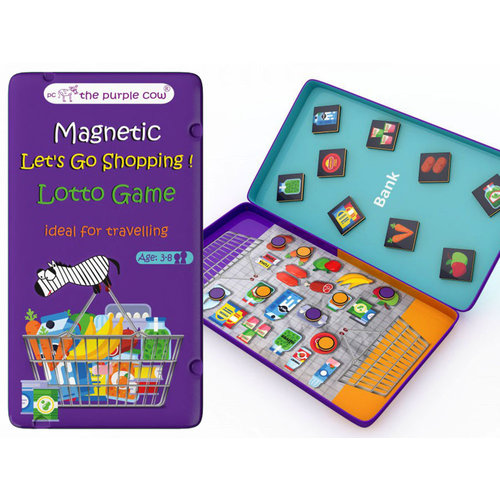 Purple Cow Magnetic Lets Go Shopping Lotto Game Purple Cow Magnetic Lets Go Shopping Lotto Game