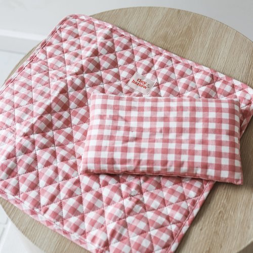 Tiny Harlow Dolls Bedding- Pink Gingham Tiny Harlow Dolls Bedding- Pink Gingham
