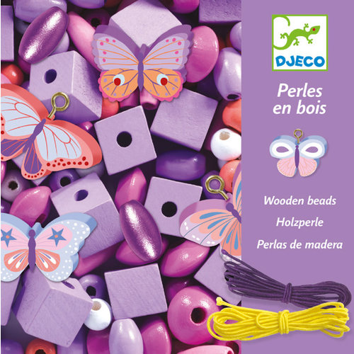 Djeco Colourful Butterfly Wooden Beads Djeco Colourful Butterfly Wooden Beads