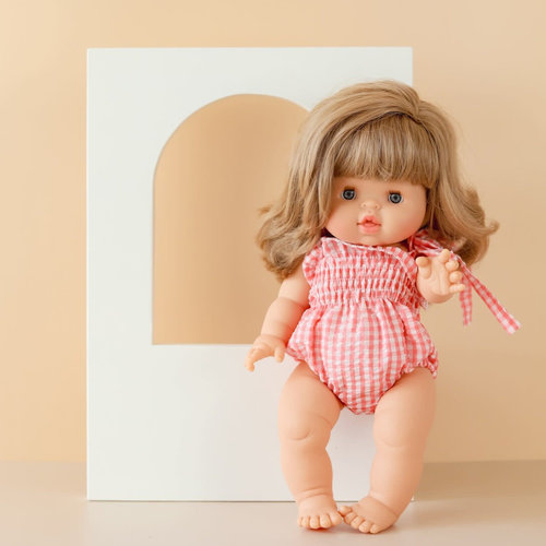 Tiny Threads Gingham Singlet Suits- Coral Gingham Tiny Threads Gingham Singlet Suits- Coral Gingham