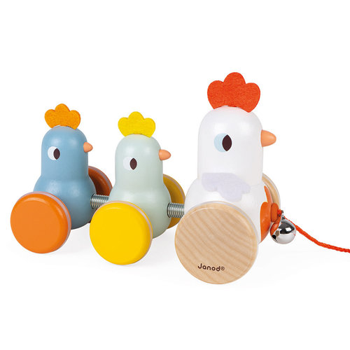 Janod Pull Along Hen Family Janod Pull Along Hen Family