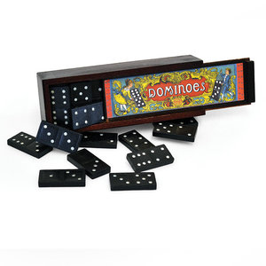 Traditional Dominoes In A Wooden Box