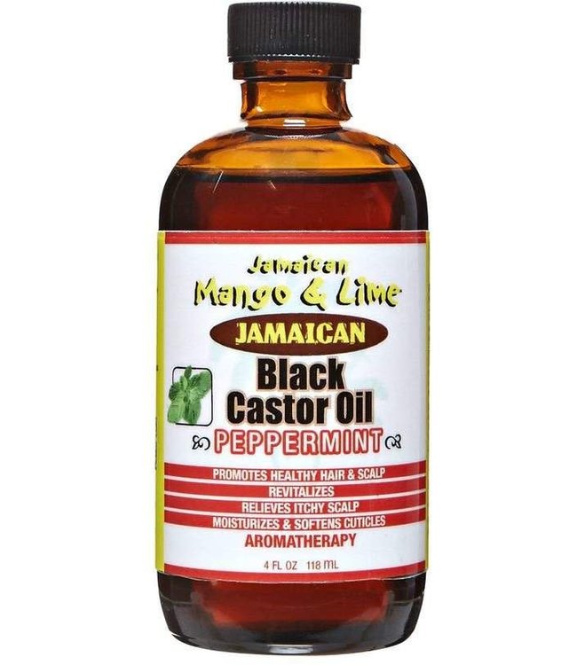 Jamaican Mango & Lime Black Castor Oil 4oz - Peppermint