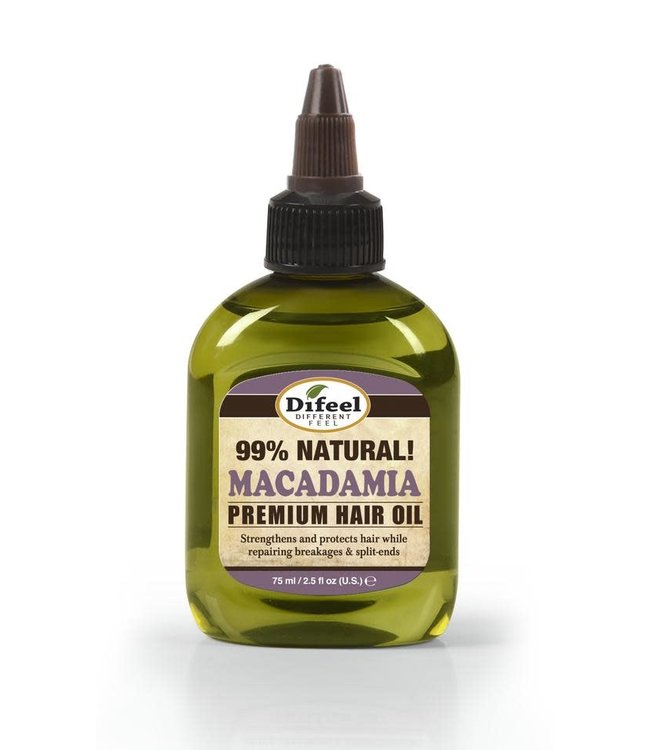Difeel 99% Natural Premium Hair Oil - Macadamia 2.5oz
