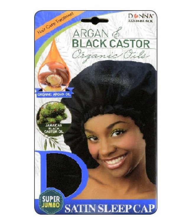Donna Argan & Castor Oils Sleep Cap - Super Jumbo (Black)