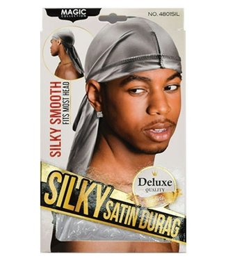 Magic Collection Silky Satin Du Rag - Silver