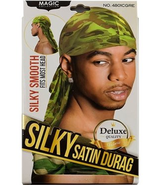 Magic Collection Silky Satin Du Rag - Camo Green