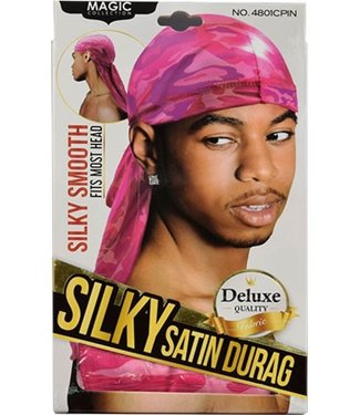 Magic Collection Silky Satin Du Rag - Camo Pink