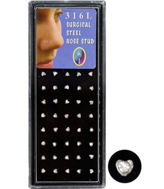 Surgical Steel Nose Stud (1 piece) - Heart