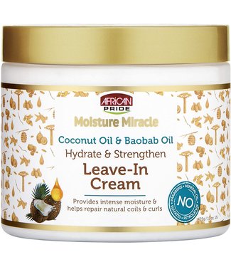 African Pride Moisture Miracle Coconut Oil & Baobab Oil Hydrate & Strengthen Leave-In Cream 15oz