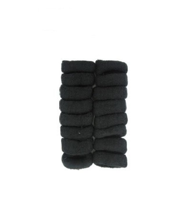 Donut Ponytail Holder 16pcs - Black (4011)