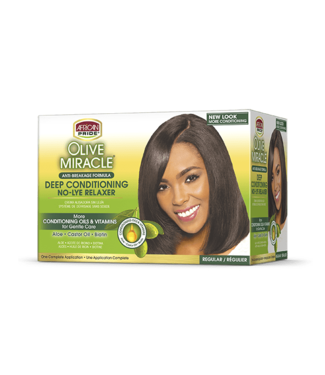 African Pride Olive Miracle Deep Conditioning No-Lye Kit - Regular