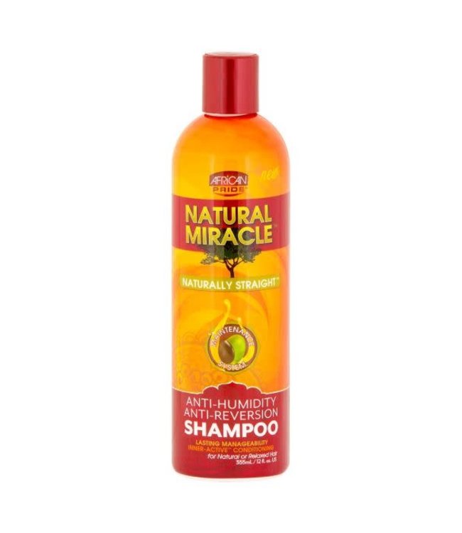 African Pride Natural Miracle Naturally Straight Anti-Humidity Anti- Reversion Shampoo 12oz