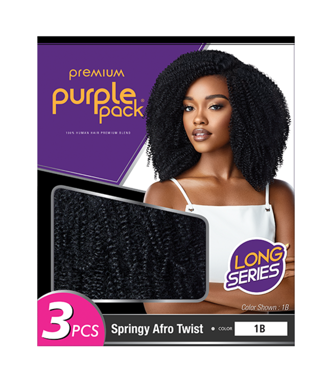 Purple Pack Springy Afro Twist (Long) - 3 pieces