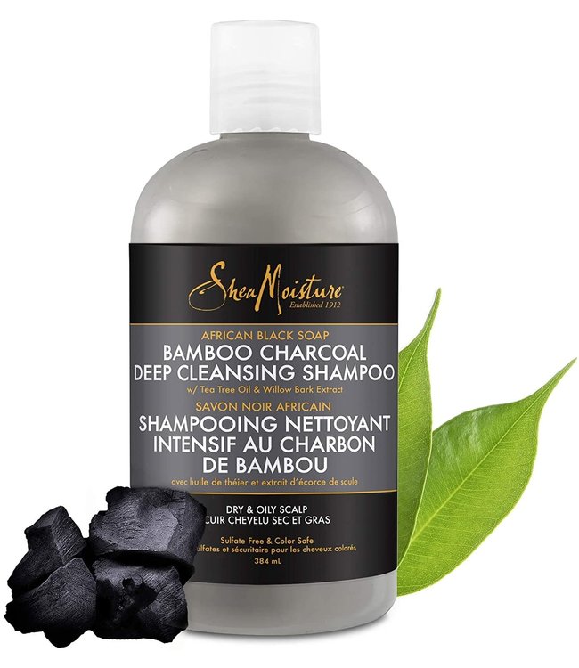 Shea Moisture African Black Soap + Bamboo + Charcoal Deep Cleansing Shampoo 13oz