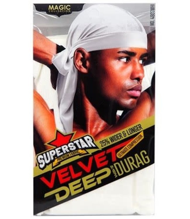 Magic Collection Velvet Du Rag 4803 White