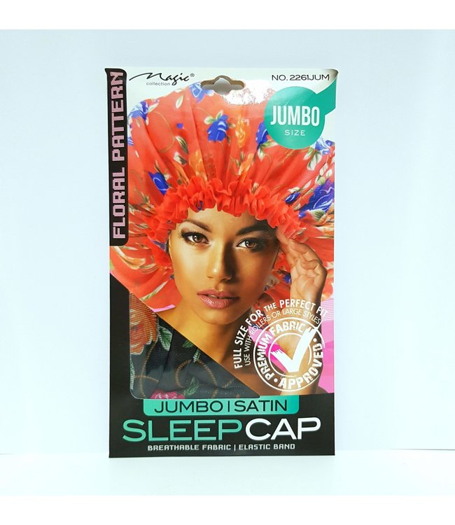 Magic Collection Magic Collection Jumbo Satin Sleep Cap - Floral Pattern 2261JUM