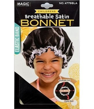 Donna Kid's Satin Bonnet #4779 - Black