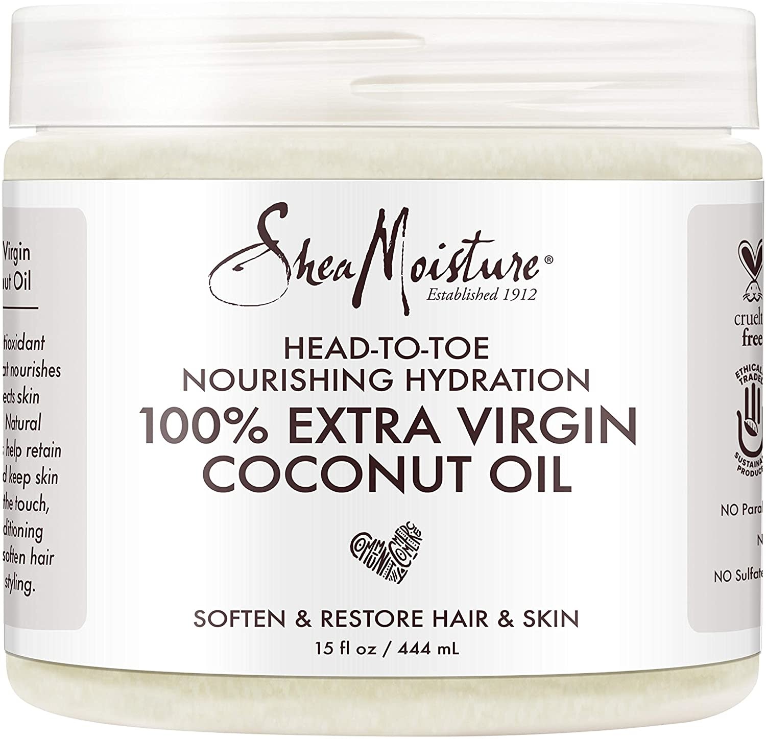 Shea Moisture Coconut Oil, 100% Extra Virgin - 15 fl oz