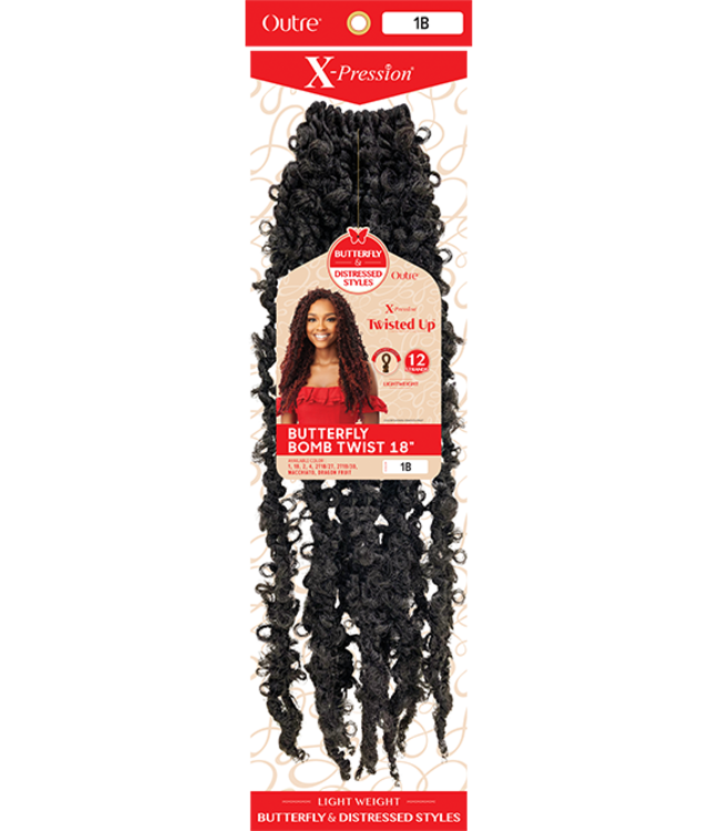 X-Pression Twisted Up Butterfly Bomb Twist 18″