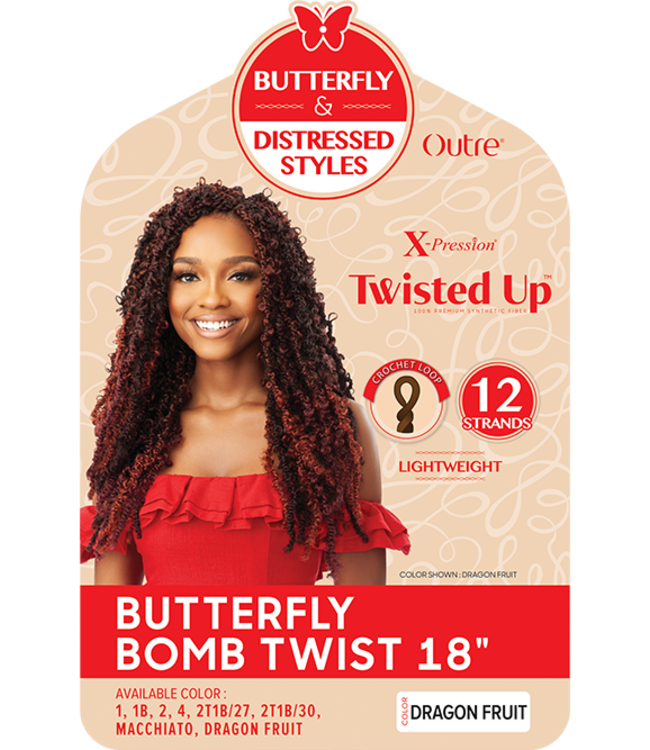 X-Pression Twisted Up Butterfly Bomb Twist 18″