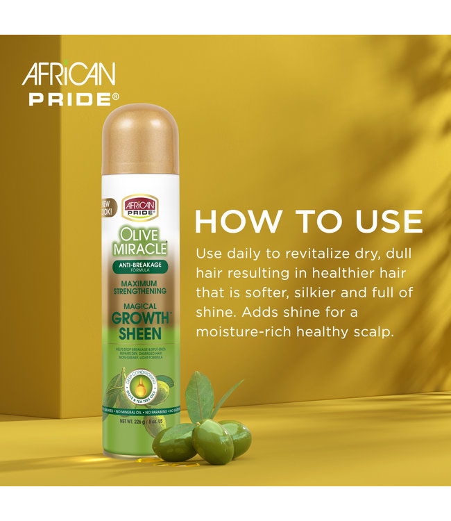 African Pride Olive Miracle Growth Sheen Spray 8oz