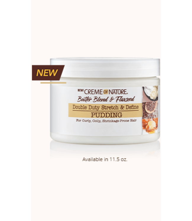 Creme Of Nature Butter Blend & Flaxseed Double Duty Stretch & Define Pudding 11.5oz