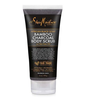 Shea Moisture African Black Soap Bamboo Charcoal Body Scrub 6oz