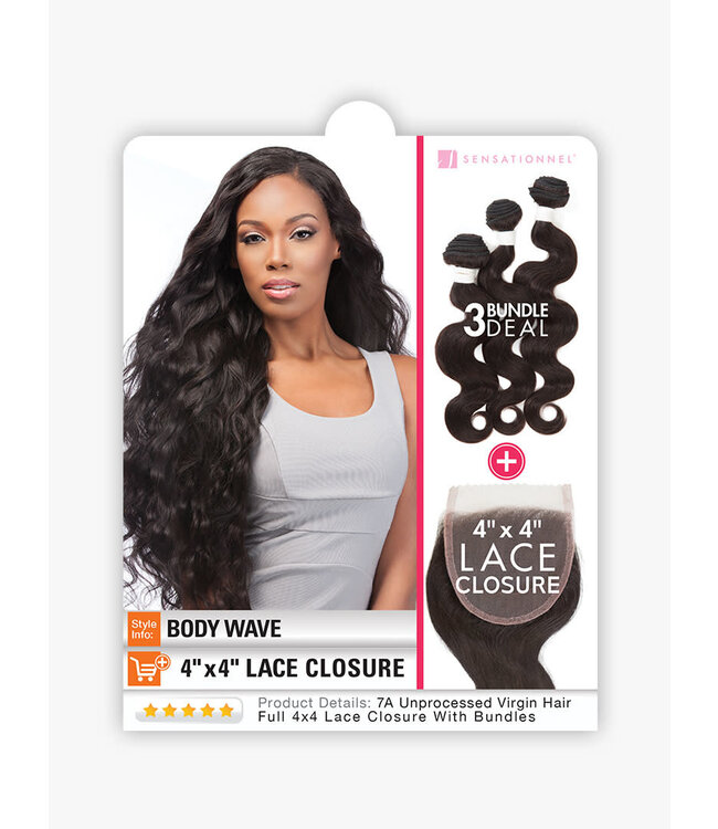 Bare & Natural Lace Closure + Bundle Deal 4x4 Body Wave