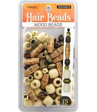 Magic Collection Wooden Beads Mix Design ( 6 pc )