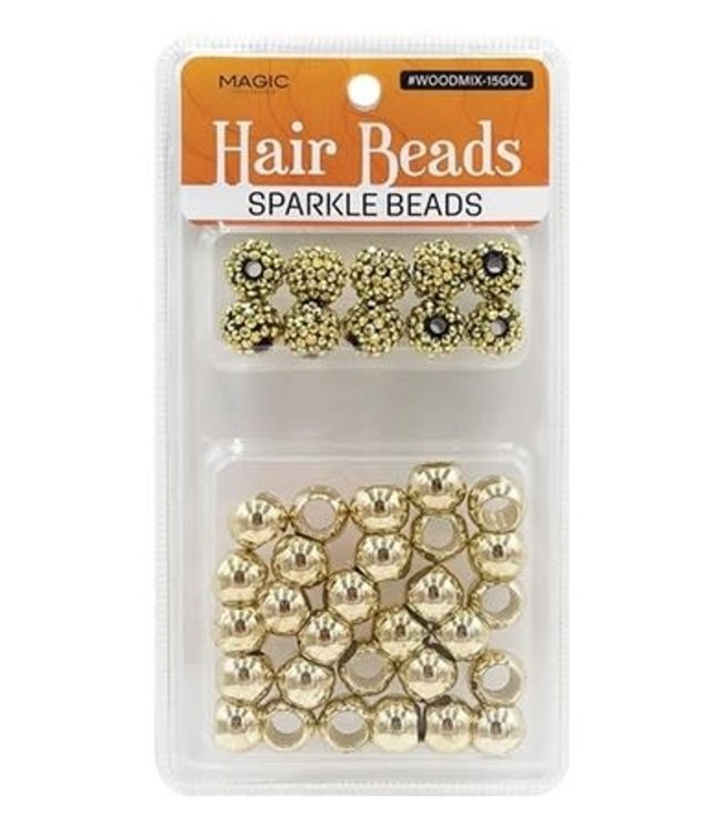 Magic Collection Hair Beads Mix Gold Sparkle