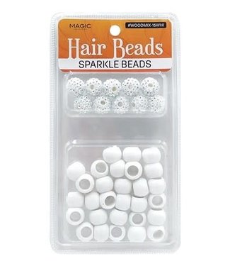 Magic Collection Hair Beads Mix White Sparkle