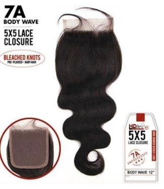 Bare & Natural 7A Virgin HH 5x5 HD Lace Closure - Body Wave