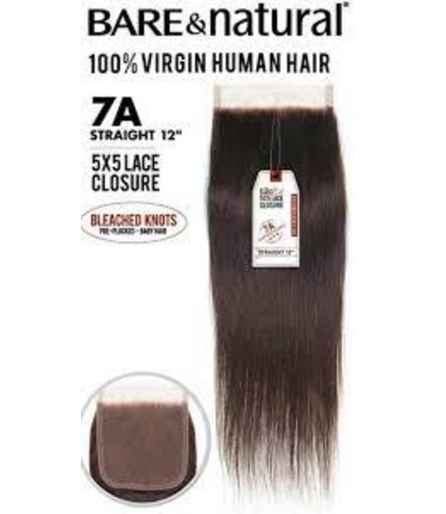 Bare & Natural 7A Virgin HH 5x5 HD Lace Closure - Straight